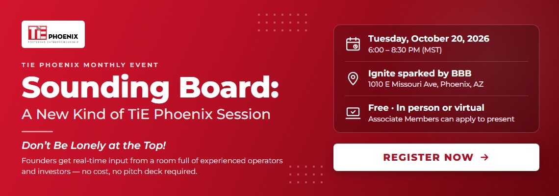 Sounding Board – TiE Phoenix, Oct 20, 2026 – Register now